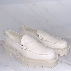 NEW ALDO big strut white platform loafer sz 10
